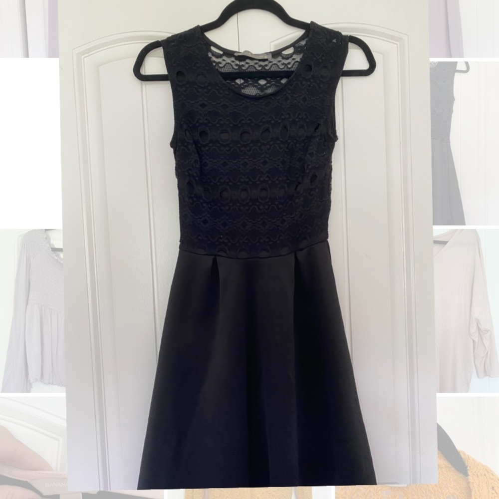 Black lace skater dress